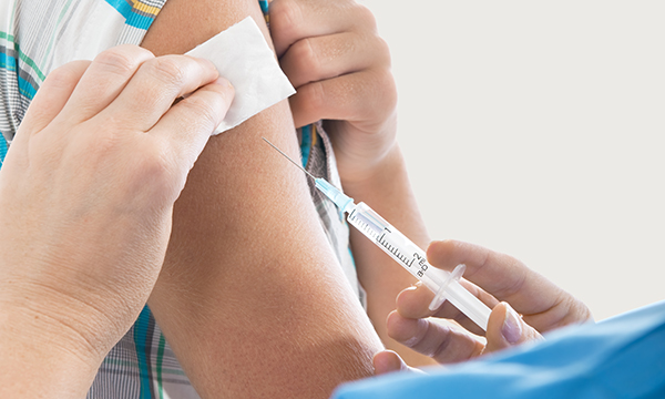 boy is vaccinated