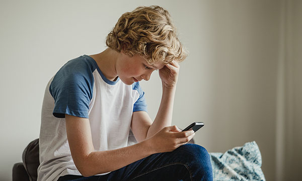 Boy texting