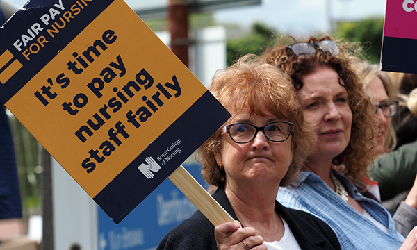 Striking nurses in Plymouth, Devon, in May 2023