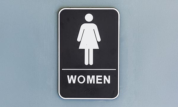 A women's toilet sign with the word 'female'