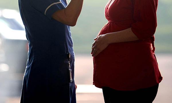 Midwife and pregnant woman