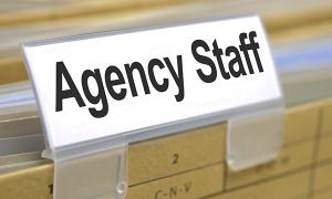 Filing label reads; "agency staff', illustrating rocketing spending on agency nurses by NHS Scotland