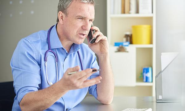 GP on the phone