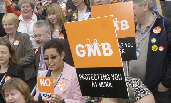 GMB members on protest