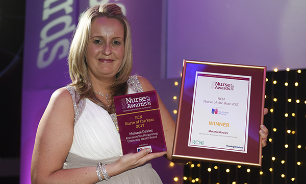 Melanie Davies won the RCN Nurse of the Year award in 2017