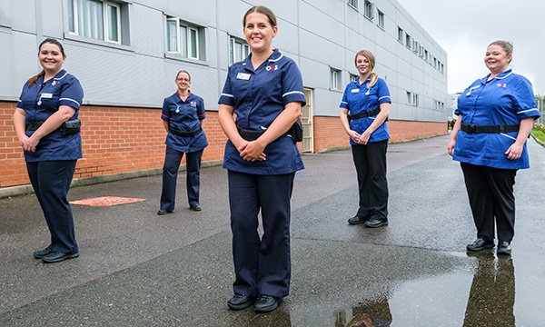Learning disability nurses at HMP Parc (left to right) Natasha Castellini, Sarah New, Chloe Salter, Arianwen Selway and Sophie Prosser. Picture: Stephen Shepherd