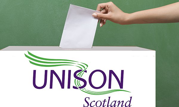 A Unison Scotland ballot box