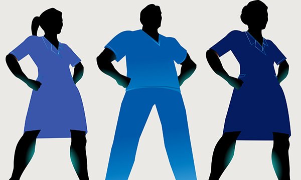 Illustration of experienced nurses poised to join leadership and training programme
