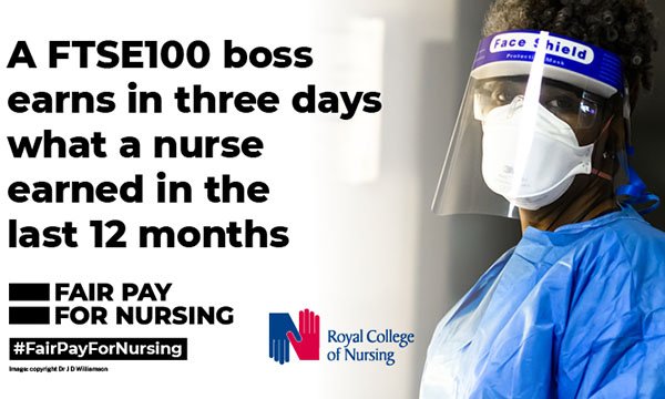 Image from RCN’s #FairPayForNursing social media campaign day