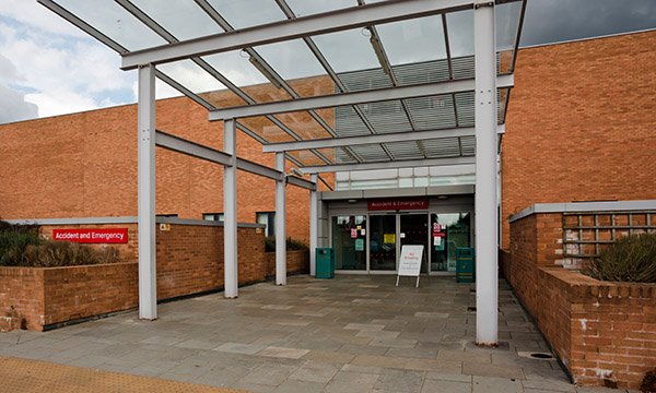 entrance to Norfolk and Norwich Hospital emergency department