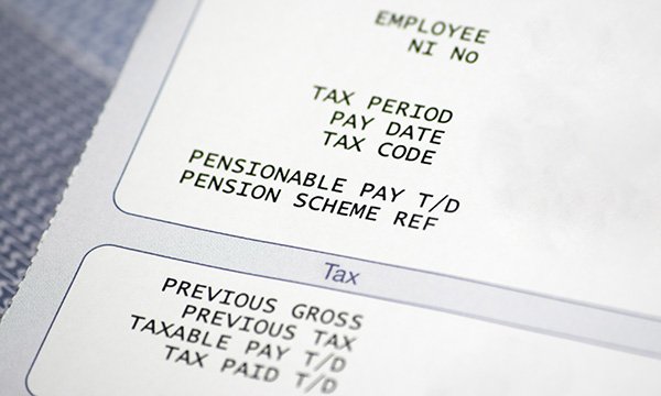 Photo of pay slip focusing on pension contributions