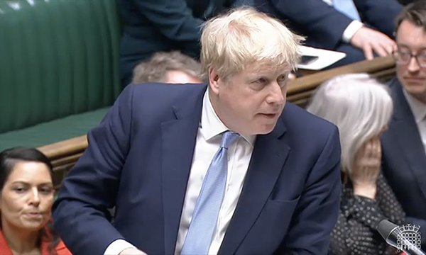 Picture shows Prime Minister Boris Johnson speaking in the House of Commons