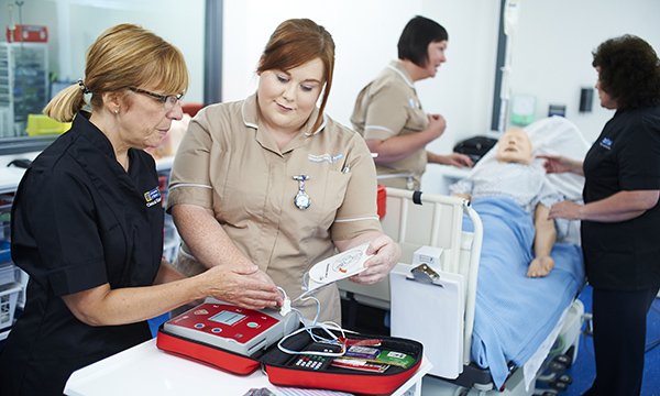 Picture shows nurse associate students training at the University of Bolton