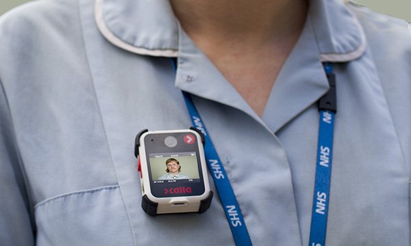 Picture shows nurse wearing a body camera