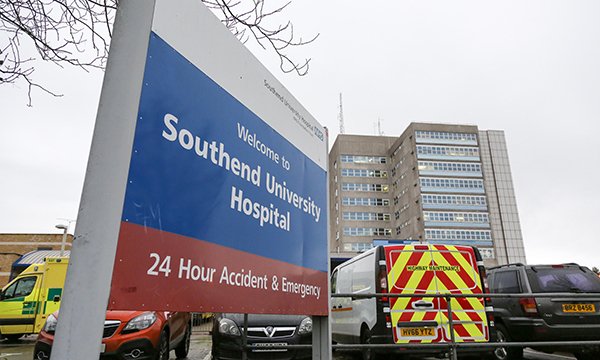 Southend University Hospital A&E department sign