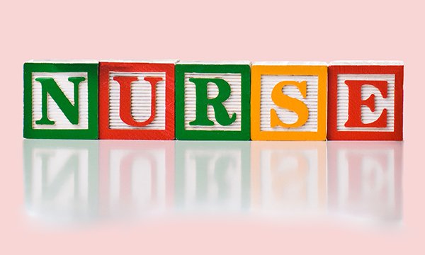 Image of a row of building blocks spelling the word 'nurse'
