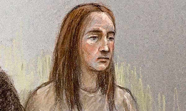 Court sketch of nurse Lucy Letby who is accused of killing seven babies