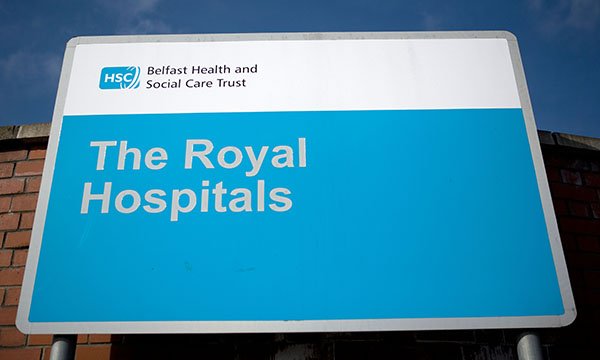 Photo of a sign outside The Royal Hospitals, Belfast Health and Social Care Trust