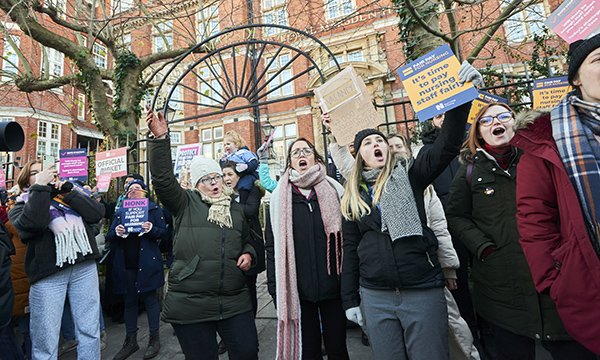 Strikers at Royal Marsden Hospital in London