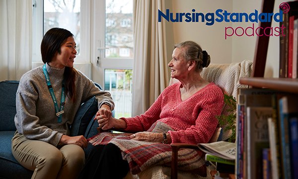 Photo of nurse talking to a patient with dementia