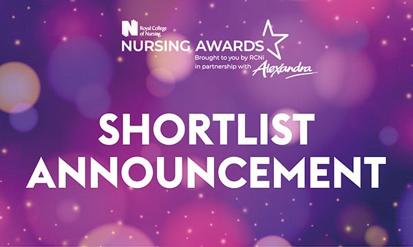 RCN Nurse Awards logo with title Shortlist Announcement