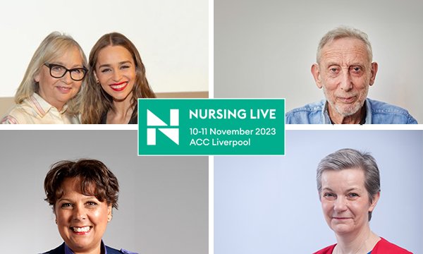Clockwise from top left: actress and RCN ambassador Emilia Clarke with her mother Jenny Clarke, author Michael Rosen, NMC chief executive Andrea Sutcliffe, RCN chief nurse Nicola Ranger