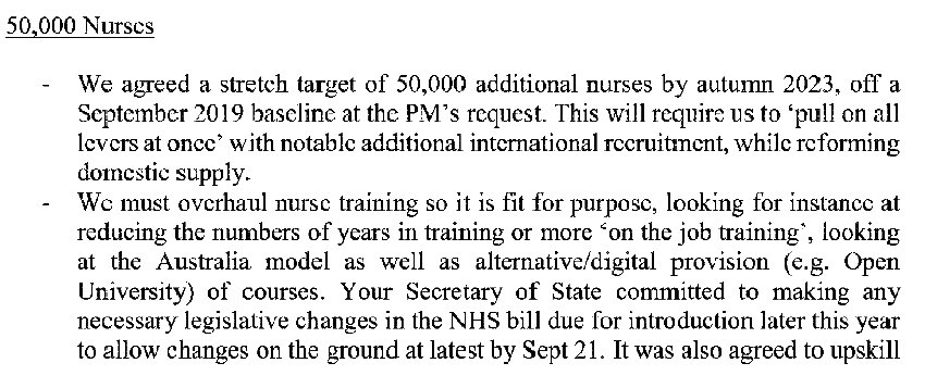 Excerpt from a government letter, illustrating a story about cutting length of nursing degrees