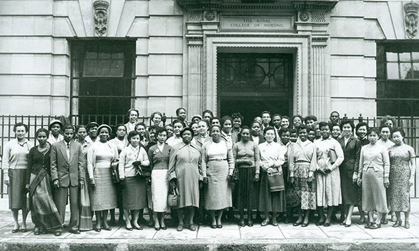 International School Students outside the College entrance 1957