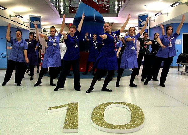 Nurses dancing