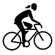 Stay healthy icon, showing a person cycling