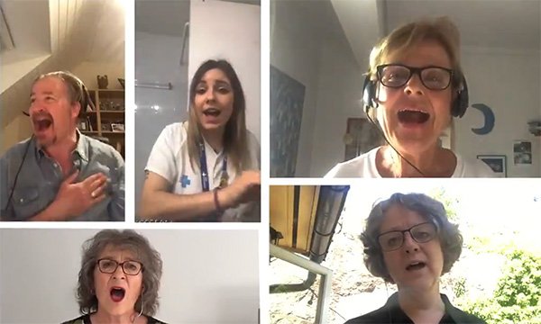 Nurses in the 'I am a nurse' video sing the song from their homes and gardens during lockdown