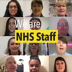 Still from a video supporting pay campaign by NHS unions