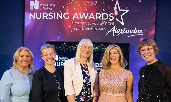 RCN Nurse of the Year Awards 2021 presenters Pat Cullen, Andrea Sutcliffe, Denise Chaffer, Kate Garraway and Joanne Bosanquet