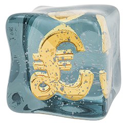 Picture of a pound sign in a block of ice, symbolising a pay freeze.