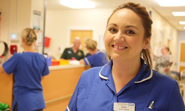 Vicky Hall working in the emergency department