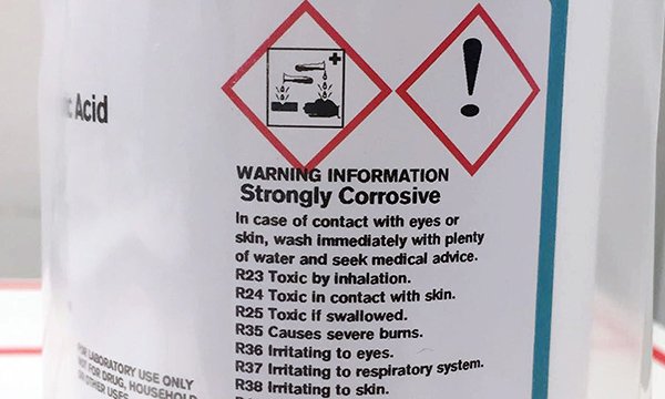 ing label of chemical container