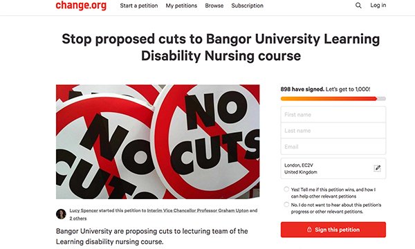 Bangor University petition