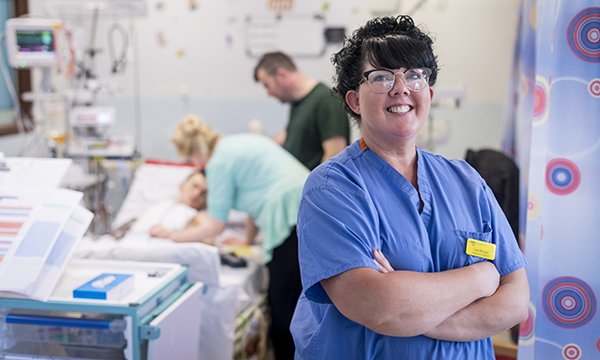 Healthcare assistant Lisa Morgan in a ward at Freeman Hospital, Newcastle upon Tyne. She has improved the care of children facing cardiac surgery through a training package for care and support staff and other initiatives.