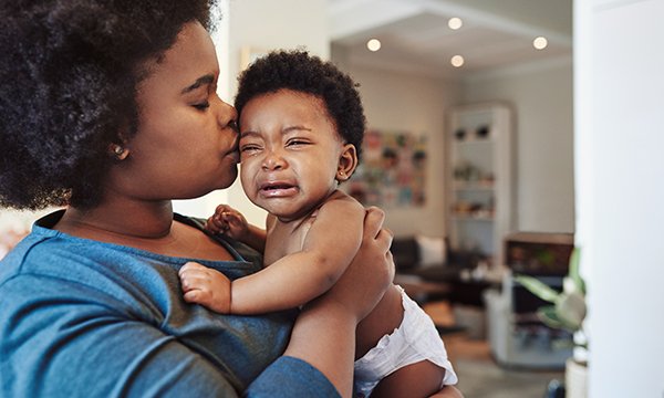 Mother with crying baby. Picture: iStock