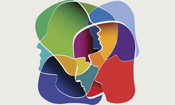 Picture is abstract multicoloured illustration showing silhouettes of faces. By joining together, mental health nurses can be a powerful voice advocating for the profession and improving outcomes for individuals and communities, says Vicki Hines-Martin