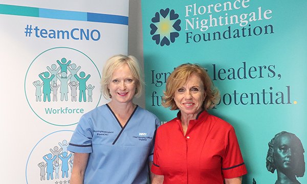 Chief nurse Ruth May and Florence Nighingale Foundation chief executive Greta Westwood