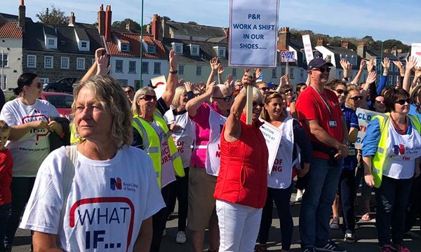 Guernsey nurses protesting about pay