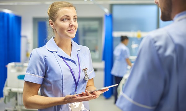 Nursing students on a ward