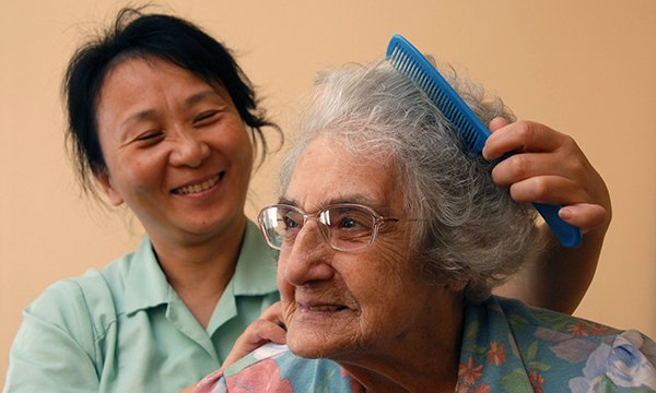 Overseas nursing healthcare assistant working in a care home in the UK