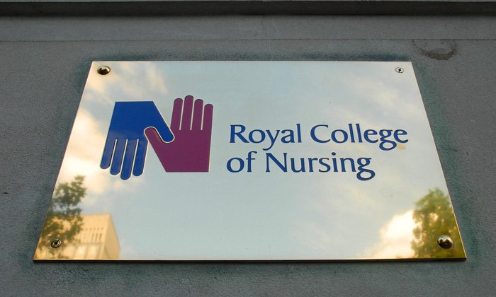Name plate at RCN headquarters – the college's council chair Dave Dawes has resigned