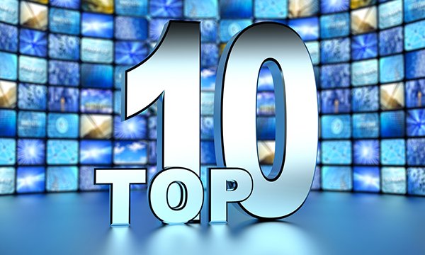 Image showing an array of screens and large letters in front of them saying Top 10