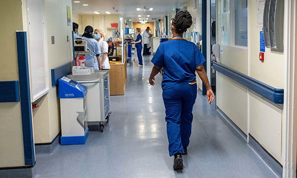 Photo of busy hospital ward corridor, illustrating story about spending on agency nurses