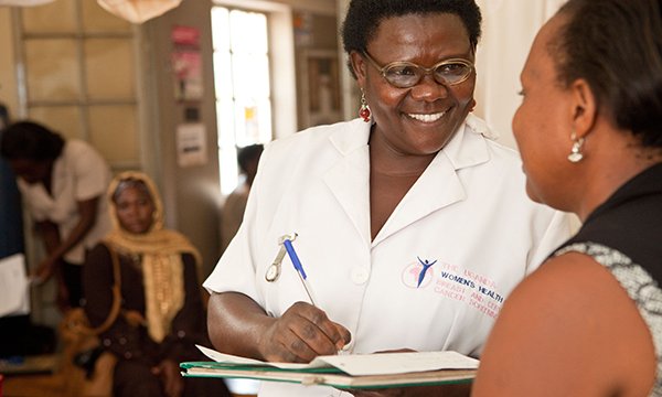 nurse in a Kampala clinic