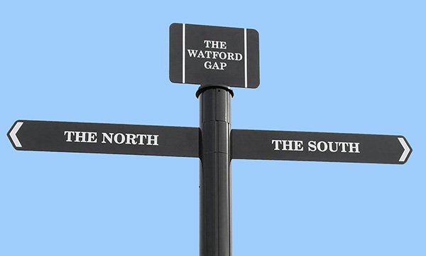 North-south road sign