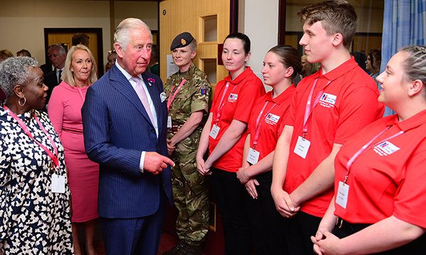Donna Kinnair and Prince Charles meet cadets